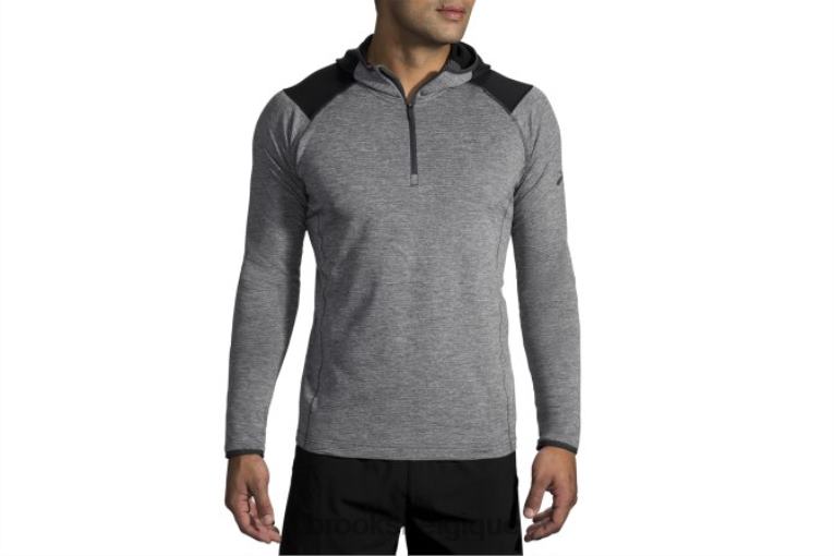 86H242022 sweat à capuche thermique à encoche Brooks noir