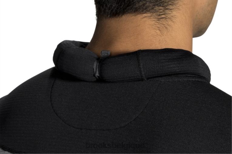 86H242022 sweat à capuche thermique à encoche Brooks noir