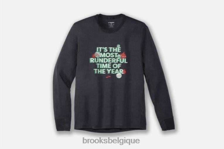 86H242031 manches longues graphique distance Brooks cours, joyeux cours