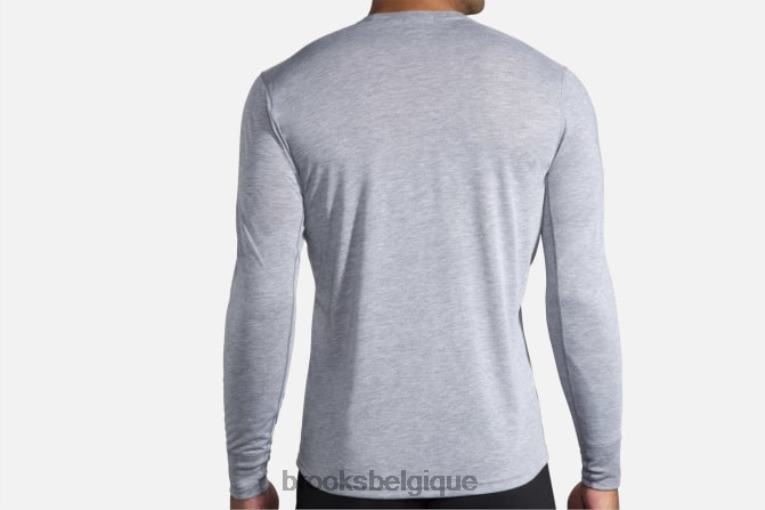 86H242032 manches longues graphique distance Brooks cours, joyeux vas-y