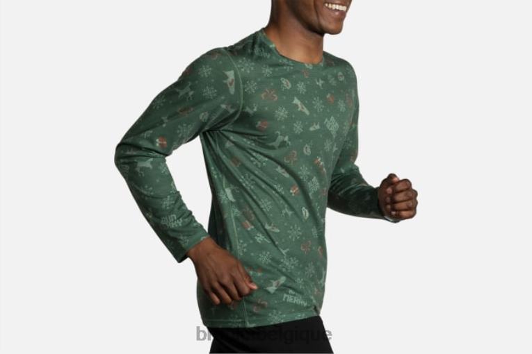 86H242033 manches longues graphique distance Brooks courir joyeusement