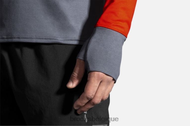 86H242036 tiret 1/2 zip Brooks asphalte