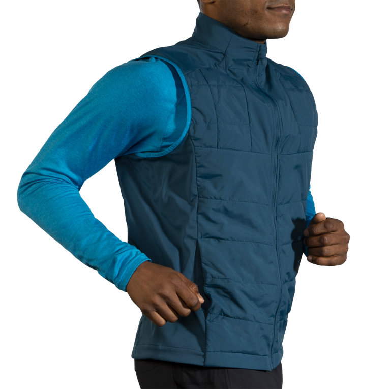 86H241290 gilet hybride bouclier Brooks bleu