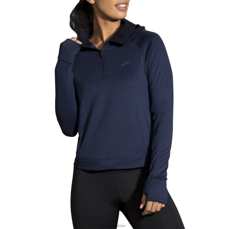 86H241278 sweat à capuche thermique à encoche Brooks marine