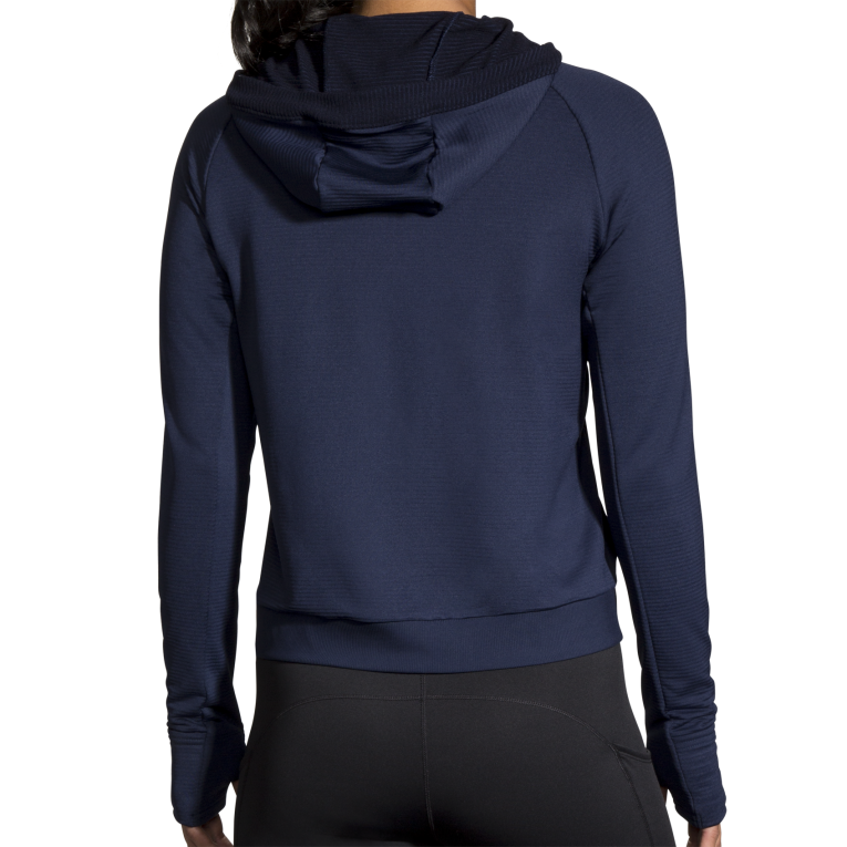 86H241278 sweat à capuche thermique à encoche Brooks marine