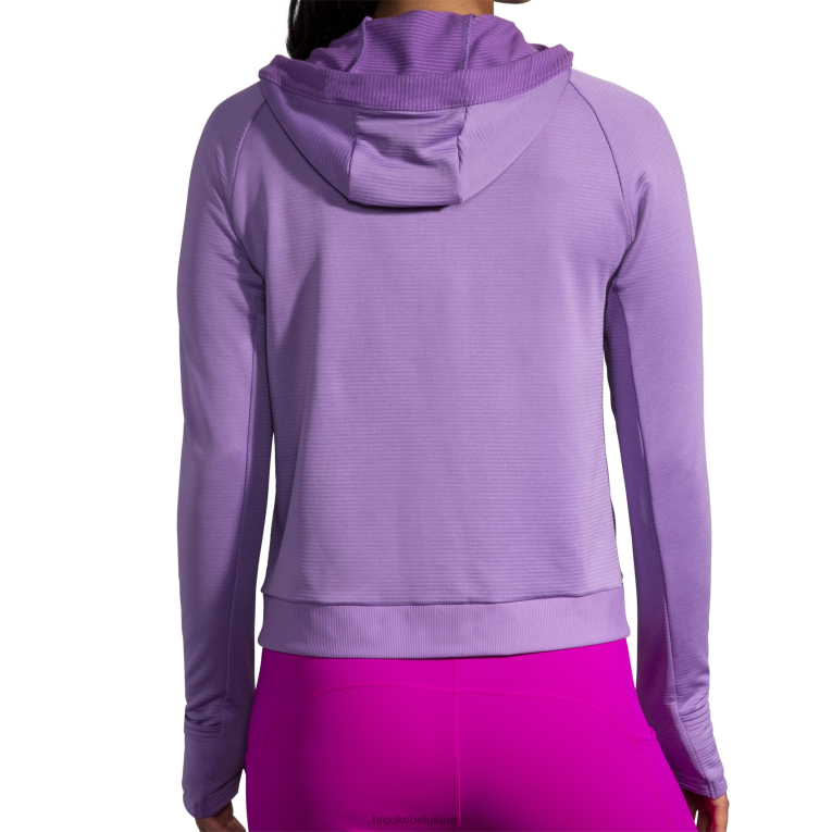 86H241279 sweat à capuche thermique à encoche Brooks héliotrope