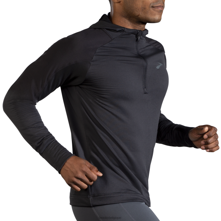 86H241281 sweat à capuche thermique à encoche Brooks noir