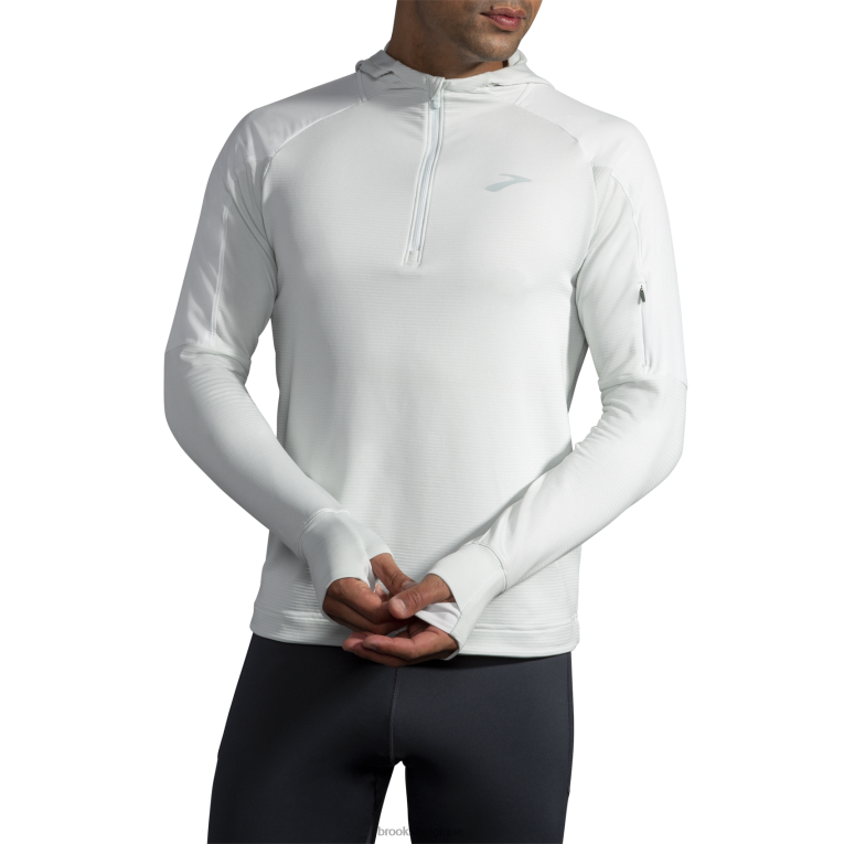 86H241282 sweat à capuche thermique à encoche Brooks gris