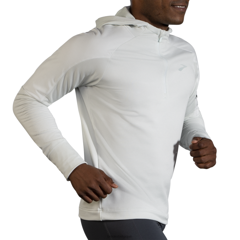86H241282 sweat à capuche thermique à encoche Brooks gris