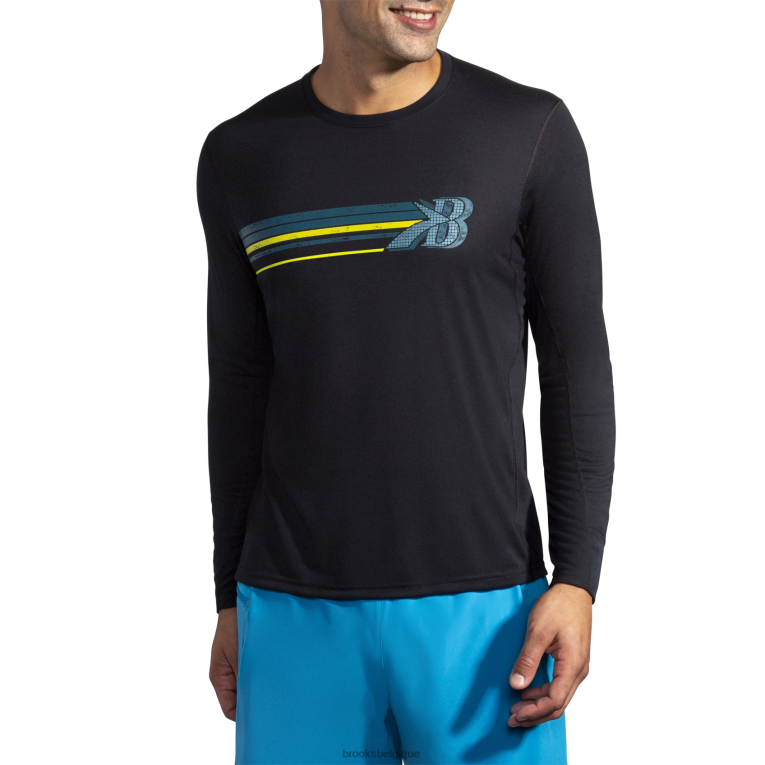 86H241326 manches longues graphique distance Brooks bande B volante