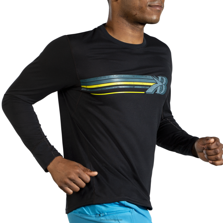 86H241326 manches longues graphique distance Brooks bande B volante