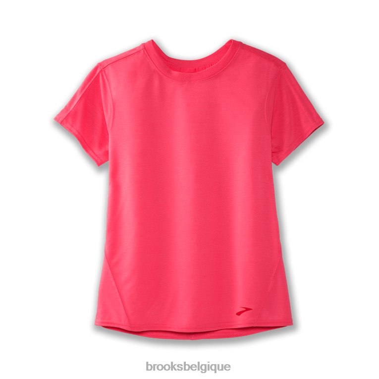 86H241335 manches courtes distance Brooks rose fluo