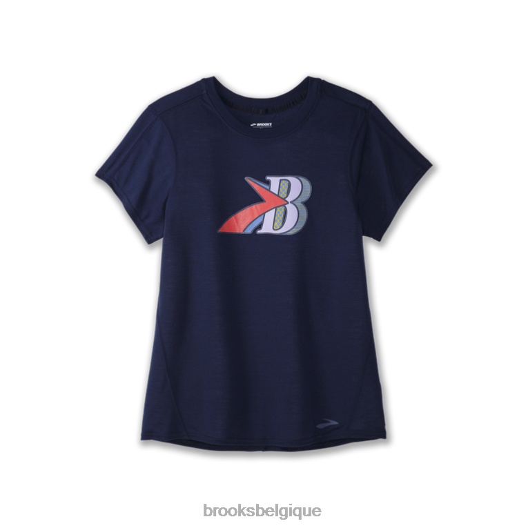 86H241343 manches courtes graphique distance Brooks marine