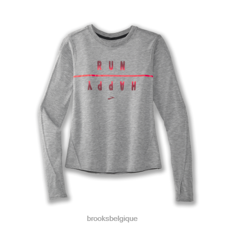 86H241351 manches longues graphique distance Brooks cours, joyeux flip