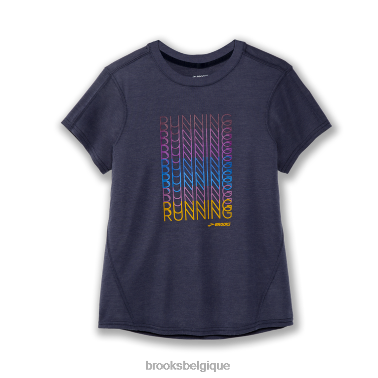 86H241368 manches courtes graphique distance Brooks marine