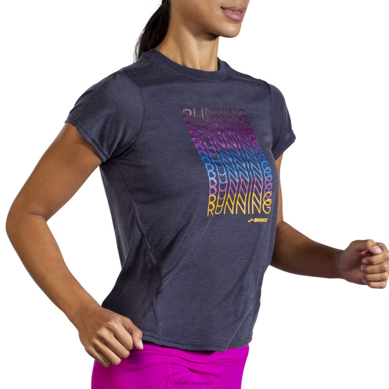 86H241368 manches courtes graphique distance Brooks marine