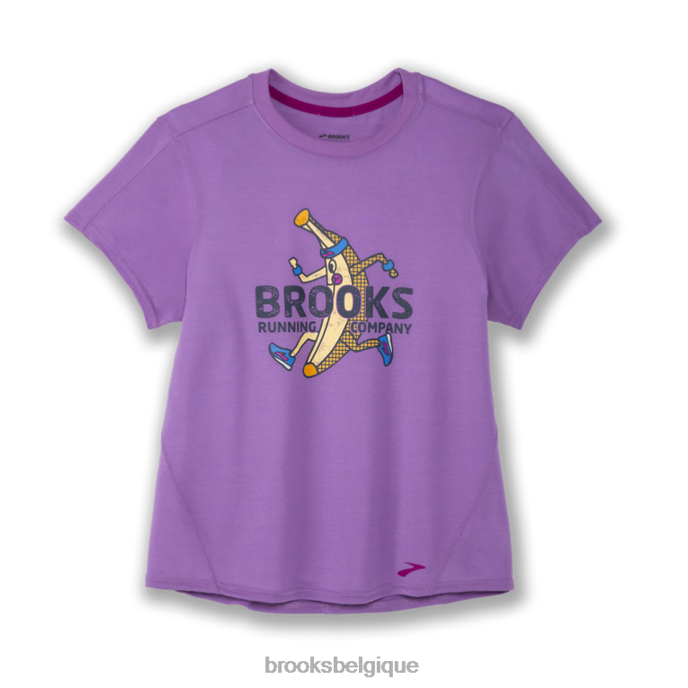 86H241369 manches courtes graphique distance Brooks héliotrope