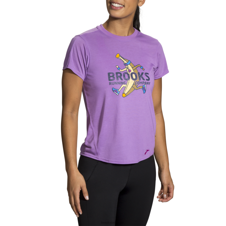 86H241369 manches courtes graphique distance Brooks héliotrope