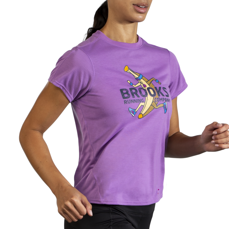 86H241369 manches courtes graphique distance Brooks héliotrope