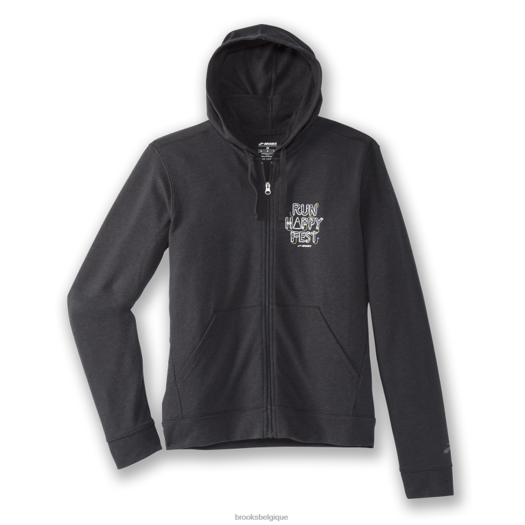 86H24652 rhf sweat à capuche zippé 2.0 Brooks noir